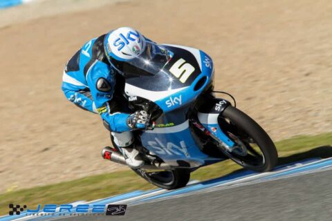 Moto3 tests in Jerez, J2: 14 riders for one second.