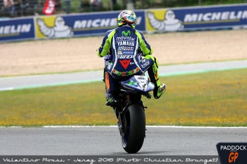 [Photos] Jerez, Valentino Rossi : il ne l'avait jamais fait !