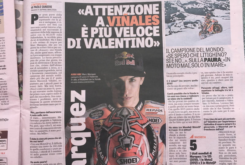 Marc Marquez: « Sur un tour, Vinales est plus fort que Rossi ». Mais pas que…