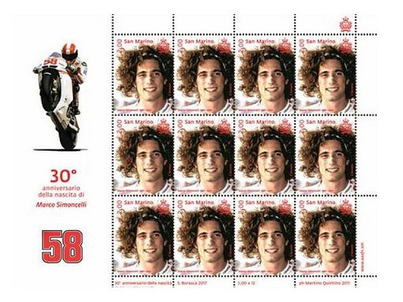 Moto GP Hommage : Des timbres Marco Simoncelli