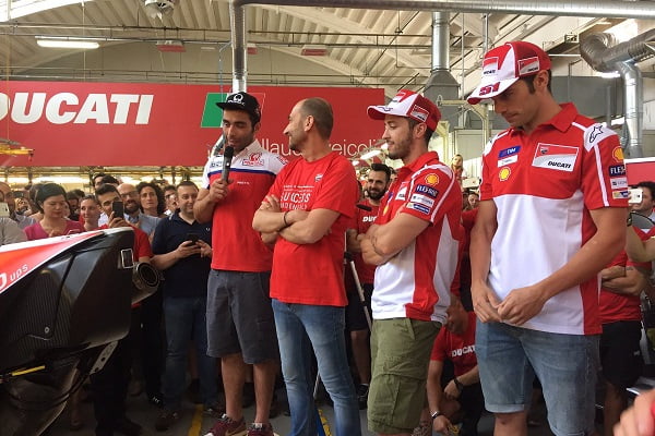 « Dovi ! Dovi ! » Triomphe à l’usine Ducati (avec vidéos)