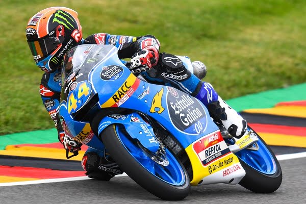 #GermanGP Moto3 Qualifying: Aron Canet on pole under the checkered flag
