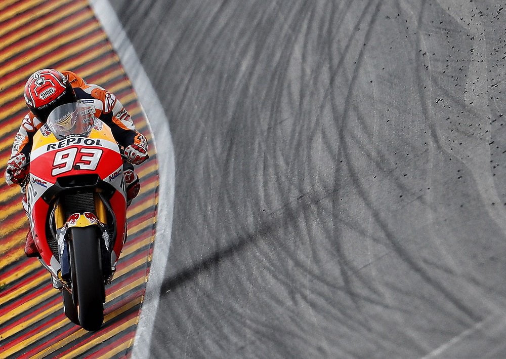 #GermanGP MotoGP FP4: The Hondas, before the rain sets in