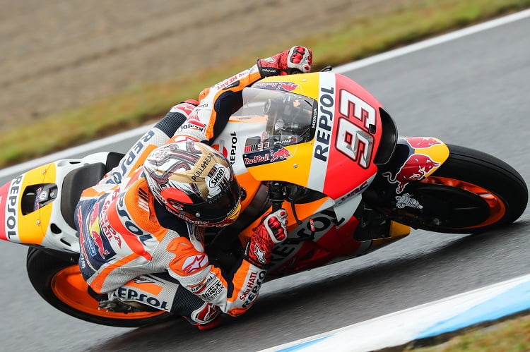 #JapaneseGP MotoGP J.2 Márquez : « J’ai vu Rossi en slicks et j'ai fait l'erreur de l'imiter »