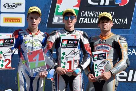 L’équipe de Max Biaggi remporte la dernière course du CIV Moto3