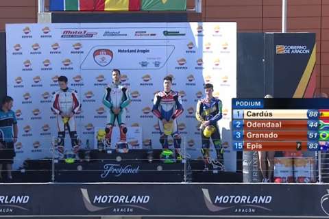 FIM CEV Aragon Moto2 course 1 : Cardus domine Odendaal et Granado