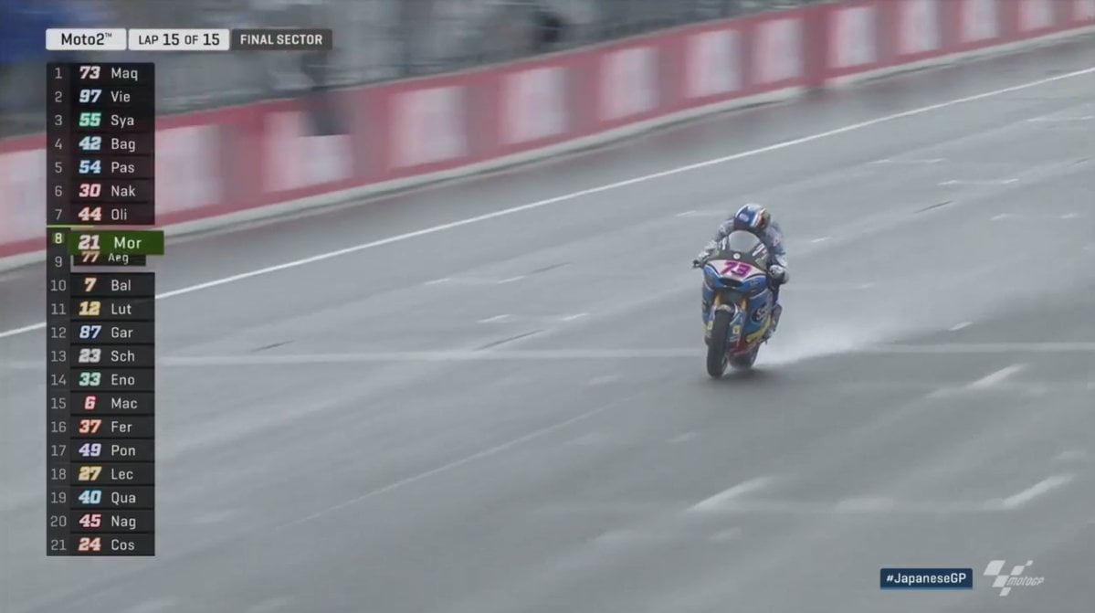 #JapaneseGP Moto2 Race: Alex Márquez à frente de Xavi Virginie e Hafizh Syahrin! "Obrigado vida! »