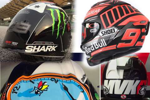 MotoGP #SepangTest: マルク マルケス、マーベリック ビニャーレス、ホルヘ ロレンソが冬季テスト用ヘルメットを披露