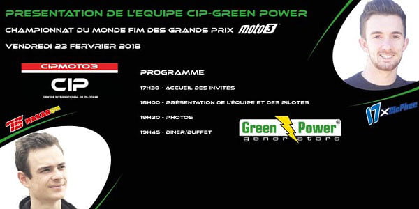 Moto3 : Présentation de l’équipe CIP-Green Power en Italie avec John McPhee le 23 février