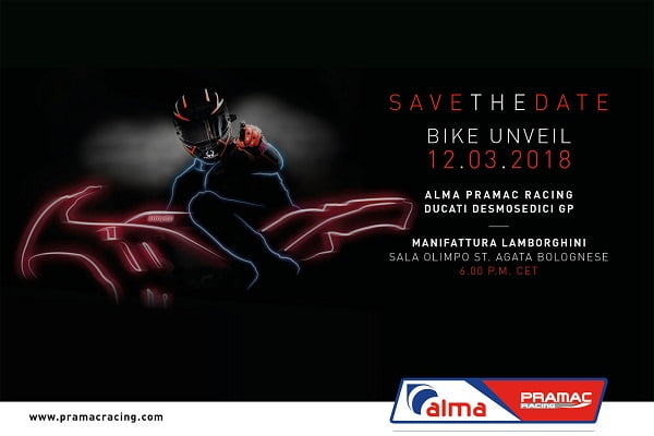 MotoGP : Présentation de l’équipe Alma Pramac Racing chez Lamborghini le 12 mars