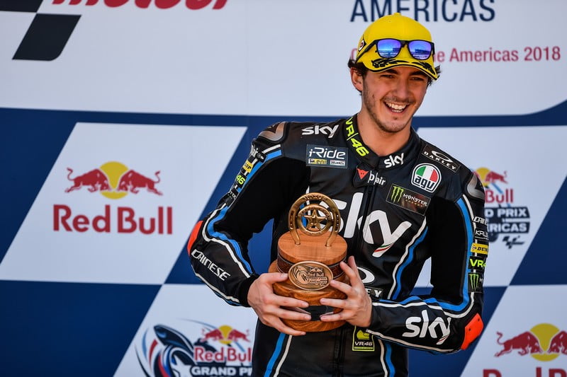 Austin Moto2 : Le Sky Racing Team VR46 au sommet malgré les blessures de Bagnaia et Marini