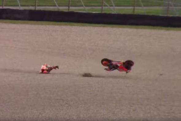 MotoGP Video: Marc Marquez's heavy fall at the Mugello tests!