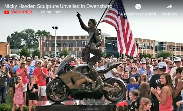 [Vídeo] Estátua de bronze inaugurada em Owensboro em memória de Nicky Hayden