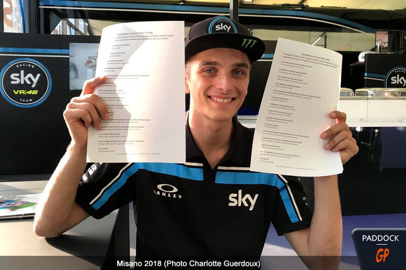 Exclusif Interview Moto2 : Luca Marini réalise son questionnaire de Proust “Moto”