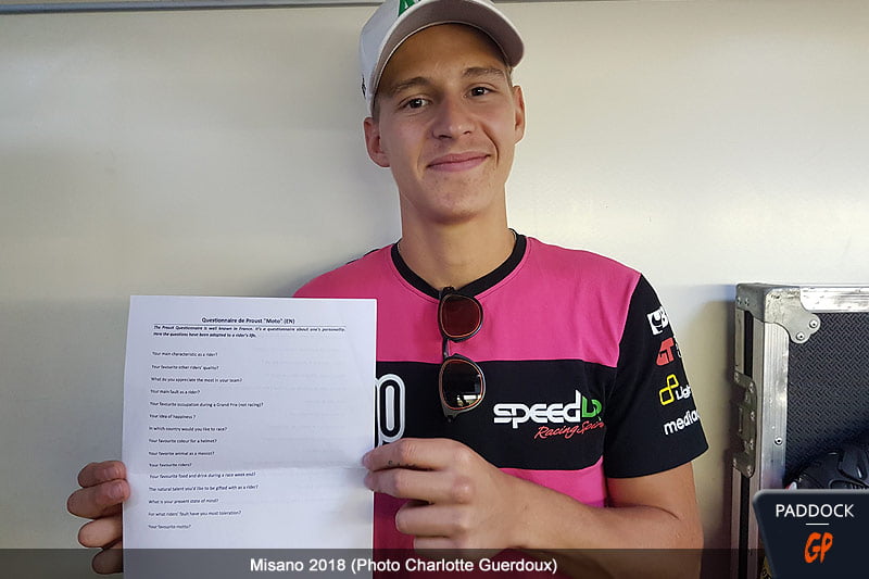 Exclusif Interview Moto2 : Fabio Quartararo réalise son questionnaire de Proust “Moto”