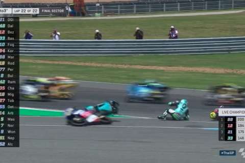 Grand Prix de Thaïlande Buriram Moto3 Course : bonheur pour Di Giannantonio, malheur pour Bezzecchi et miracle pour Martin