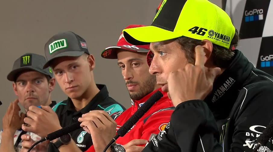 Silverstone, MotoGP, J0, conferência de Valentino Rossi: objetivo do pódio, Zarco, o 4 cilindros em linha, etc. (Totalidade)