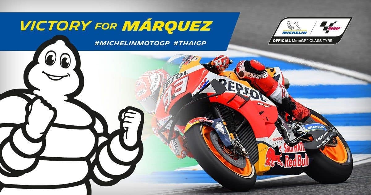 [CP] Michelin bat tous les records en Thaïlande et propulse Márquez vers le titre mondial