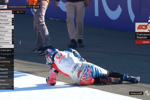 MotoGP Valence J2 : chute inexpliquée de Bagnaia qui est parti à l’hôpital