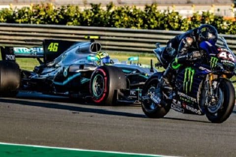 [Vidéo] : Hamilton sur la Yamaha et Rossi dans la Mercedes en caméras embarquées !