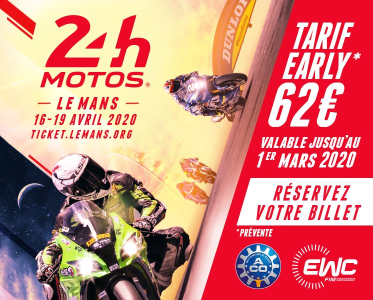 EWC : les 24 Heures Motos avancées aux 29 et 30 août 2020