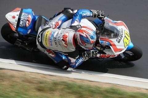 USA: Sean Dylan Kelly (Suzuki) on provisional pole in Supersport at Road America