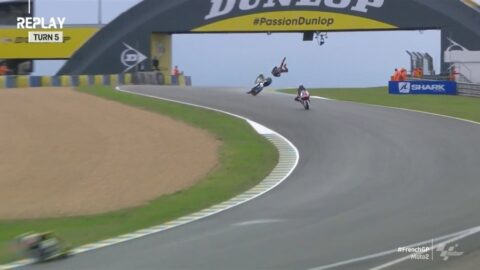 Moto2 ル・マン・フランス FP2：赤旗、マリーニがひどいクラッシュ、ホルヘ・マルティンが先頭