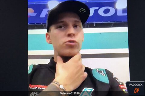 MotoGP Valencia-2 J3, Debriefing Fabio Quartararo (Yamaha/Ab): “I hope Yamaha can understand us”, 2019 chassis in Portimão?, etc. (Entirety)