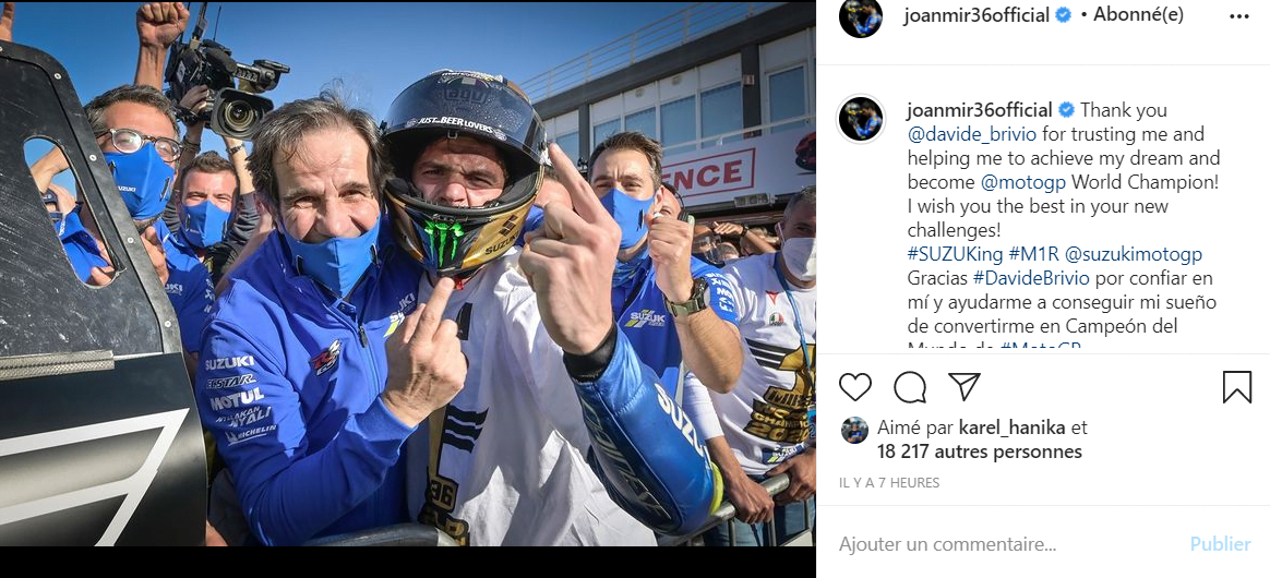 Joan Mir bids farewell to Brivio who responds...