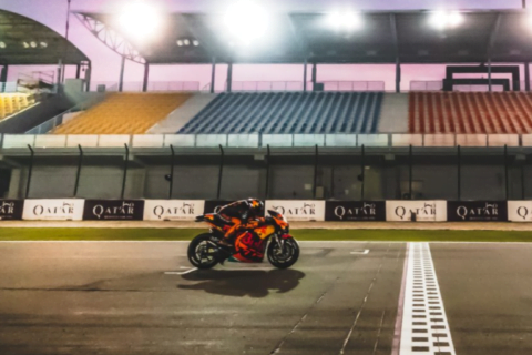 KTM was preparing a motorcycle ready to race on the track...