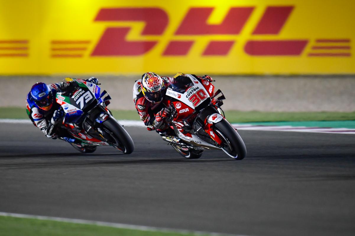 Nakagami e Alex Marquez sofreram o mesmo destino no Qatar.