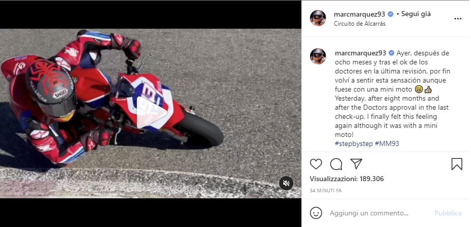 Marc Marquez on a minimoto