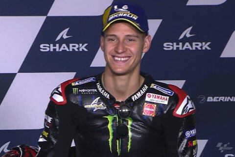 MotoGP Le Mans France J3, Débriefing Fabio Quartararo (Yamaha/3) : « Fuck, il ne remonte pas beaucoup ! », Marquez au coude à coude, etc. (Intégralité)