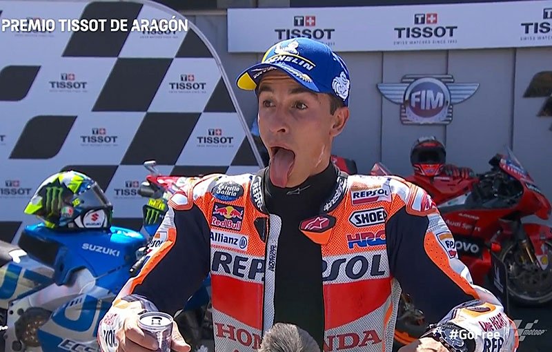 MotoGP Aragón J3 Course : Marc Márquez (Honda/2) « à chaud » !