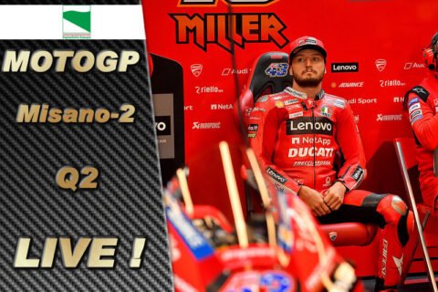 MotoGP Misano-2 Q2 LIVE : Francesco Bagnaia et Luca Marini encadrent Jack Miller pour un triplet Ducati !