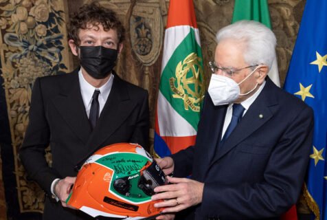 People MotoGP : Valentino Rossi, Francesco Bagnaia et Luigi Dall'Igna reçus par le Président de la République italienne, Sergio Mattarella