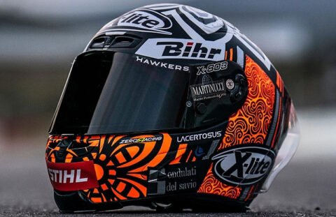 Moto2: Arón Canet’s new “tattooed” helmet