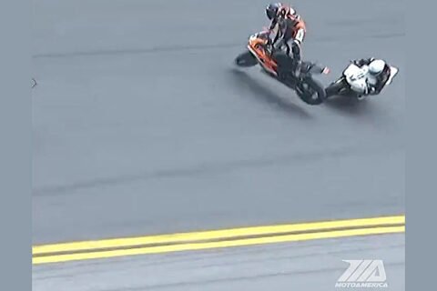 Daytona 200 J1 : Des couacs et des chutes sur le banking... Mais Yamaha contient Ducati et Triumph !