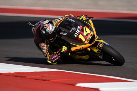 Moto2 Austin Race: Tony Arbolino (Marc VDS) avoids a multitude of falls...