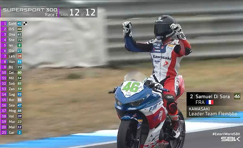 WSBK Supersport 300: Depois de Assen, Samuel Di Sora faz brilhar o azul-branco-vermelho no Estoril!