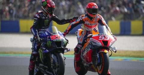 MotoGP France Le Mans J2 Marc Marquez (Honda/10) : "Fabio Quartararo sait et comprend que maintenant je ne suis pas au niveau pour lui disputer une course"