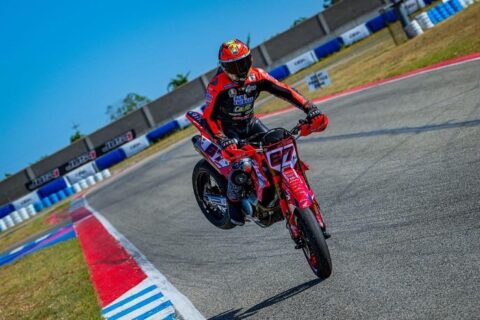 From Moto3 to sliding, there is only one step: Surra and Moreira triumph in Supermoto