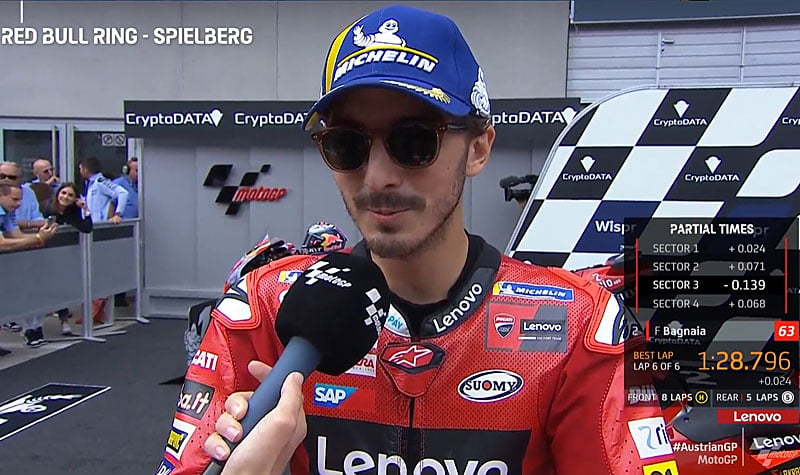 Qualificação MotoGP Austria J2: Francesco Bagnaia (Ducati/2) “Quente”!