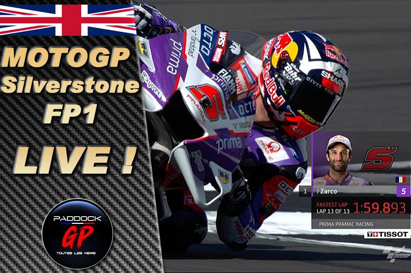 MotoGP Silverstone FP1 LIVE : Johann Zarco chute et brille ! Fabio Quartararo en panne et 4e.