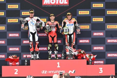 WSBK Magny-Cours J2 Pirelli : Álvaro Bautista parie sur le nouveau pneu arrière Pirelli SCX et remporte la course 1 de la manche française