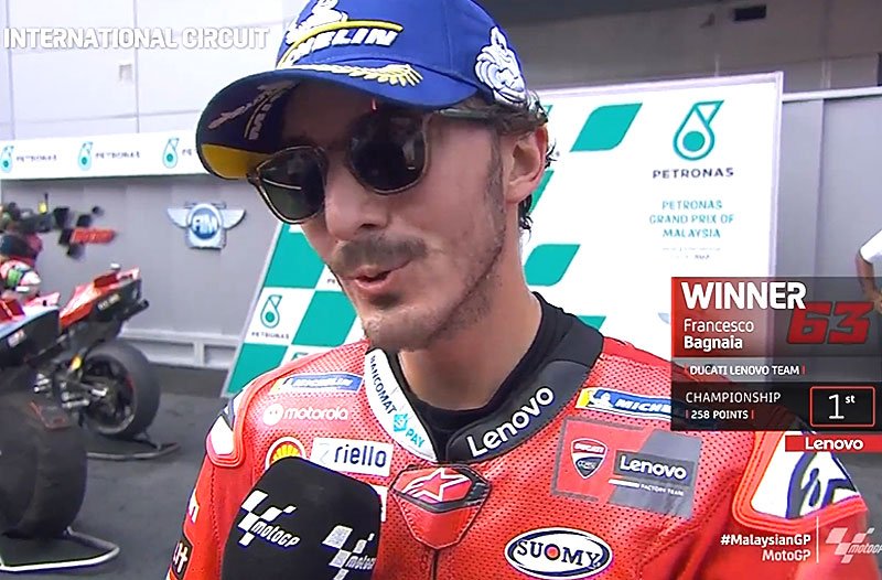 MotoGP Malaisie J3 Course : Francesco Bagnaia (Ducati/1) « A chaud » !