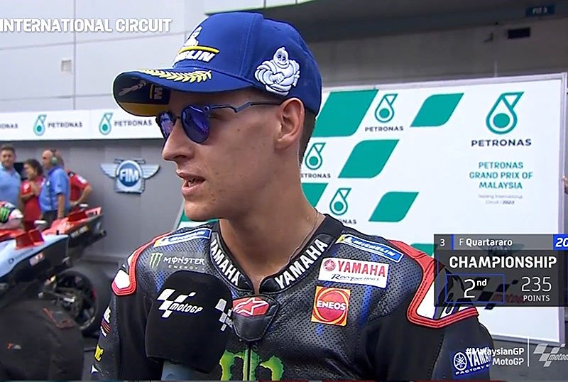 MotoGP Malaisie J3 Course : Fabio Quartararo (Yamaha/3) « A chaud » !