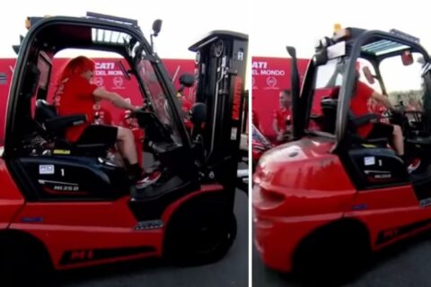 MotoGP Valence : La dernière apparition de Jack Miller en rouge était… Sur un chariot élévateur !