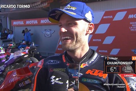 MotoGP Valence J3 Course : Brad Binder (KTM/2) « A chaud » !