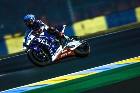 EWC 24 Heures Motos Le Mans : F.C.C. TSR Honda France mène les essais de nuit.